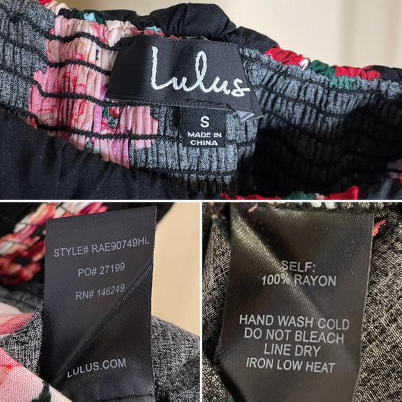 NWT Lulu's Pretty Petals Black Floral Print Culotte Jumpsuit - Picture 9 of 16